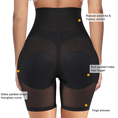 Irisnaya Women's Hi-Waist Shapewear with Butt Lifter and Padded Hip Enhancer