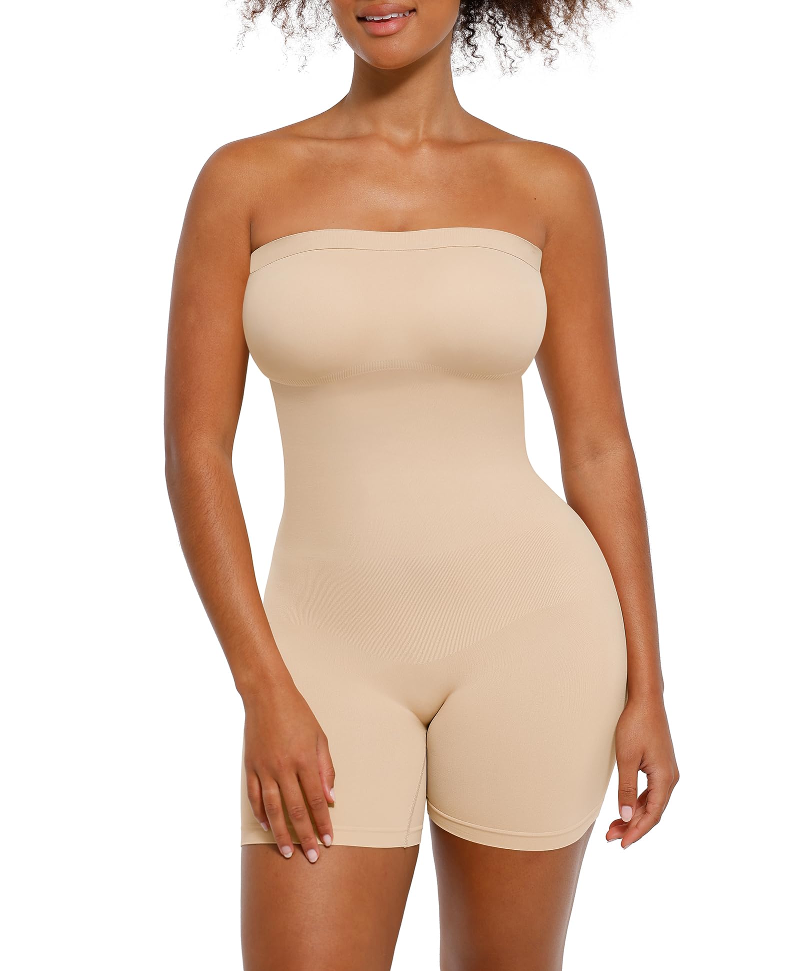 Women's Strapless Tummy Control Bodysuit with Butt Lifter
